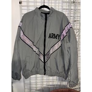 Army IPFU Jacket XL Short - Zip Reflective Nylon Physical Training Windbreaker